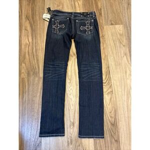 Miss Me Skinny Jeans Womens 30 Dark Wash Embellished Cross Pockets NWT JP4788SKL